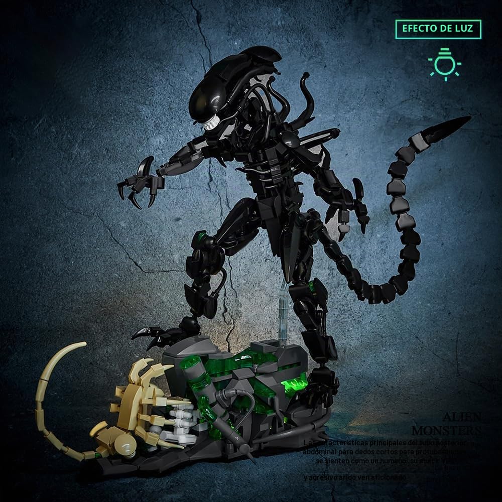 Juego de bloques de construcción Xenomorph, 958 + bloques de sujeción, monstruos extraterrestres, juego de construcción Xenomorph Alien Monsters, juguete de construcción compatible con