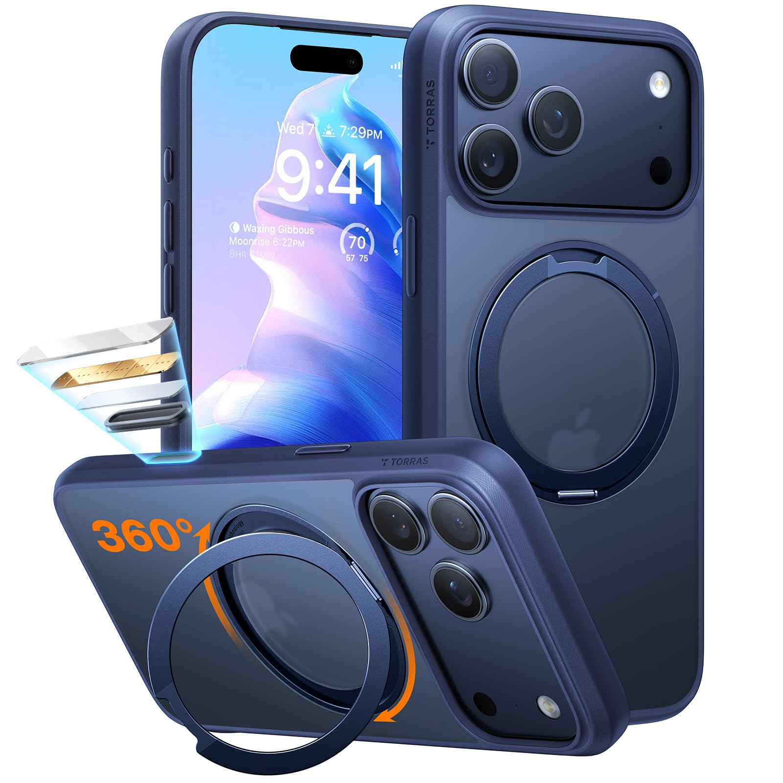 iPhone17Promax 512GB SIMフリー ＋TORRASケース付き Amazon.com: TORRAS Upgraded 360 Magnetic Stand for iPhone 17 Pro