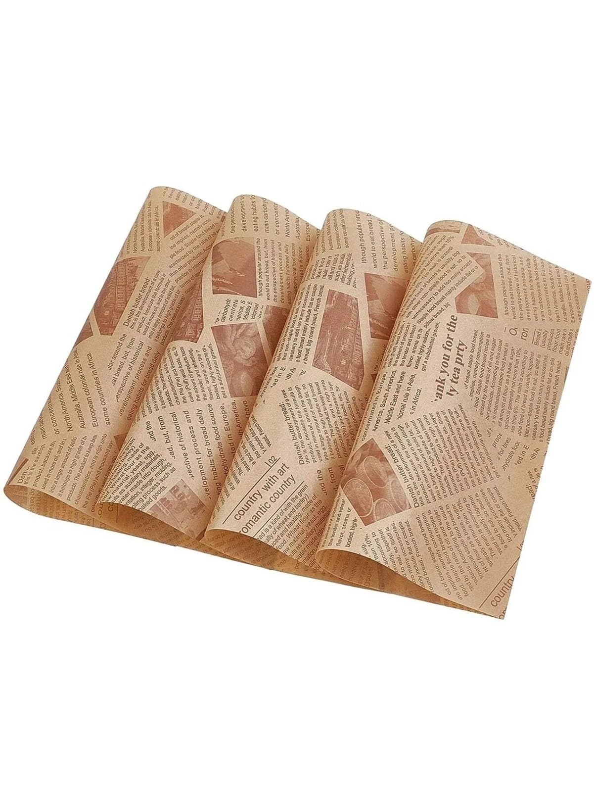 Papel de horno Papel a prueba de aceite for envolver alimentos, hornear sándwiches, hamburguesas, papas fritas, papel for fritos(White 50pcs-30cm)