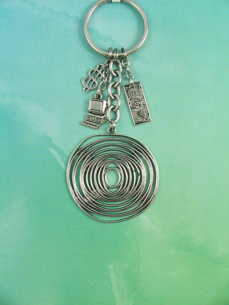 Accountant Finance Computer Charm Keychain