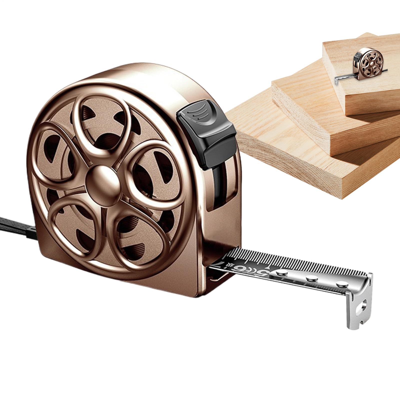 Cinta Métrica Retráctil De Acero Inoxidable | Diseño Hueco con de Bloqueo Instantáneo - Accesorios De Regla Con Lectura Fácil Y Anticaídas Para Uso Doméstico, Industrial Y Exterior