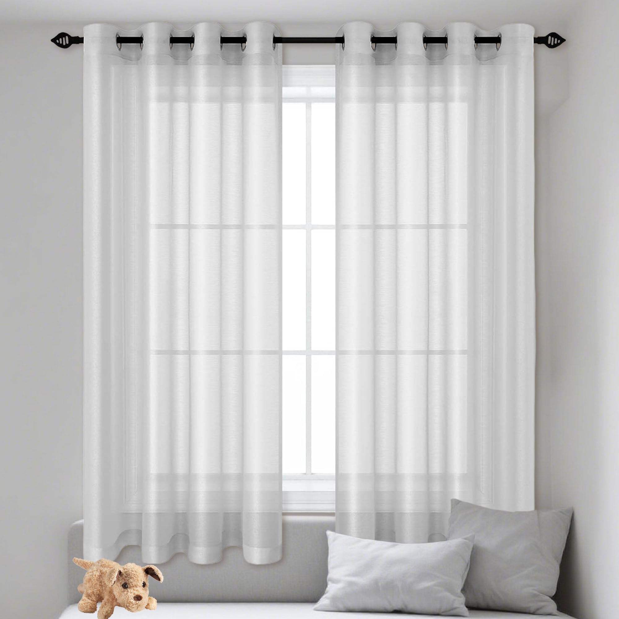 Rideaux voilage transparent gris clair 280x170 pour une elegance tamisee