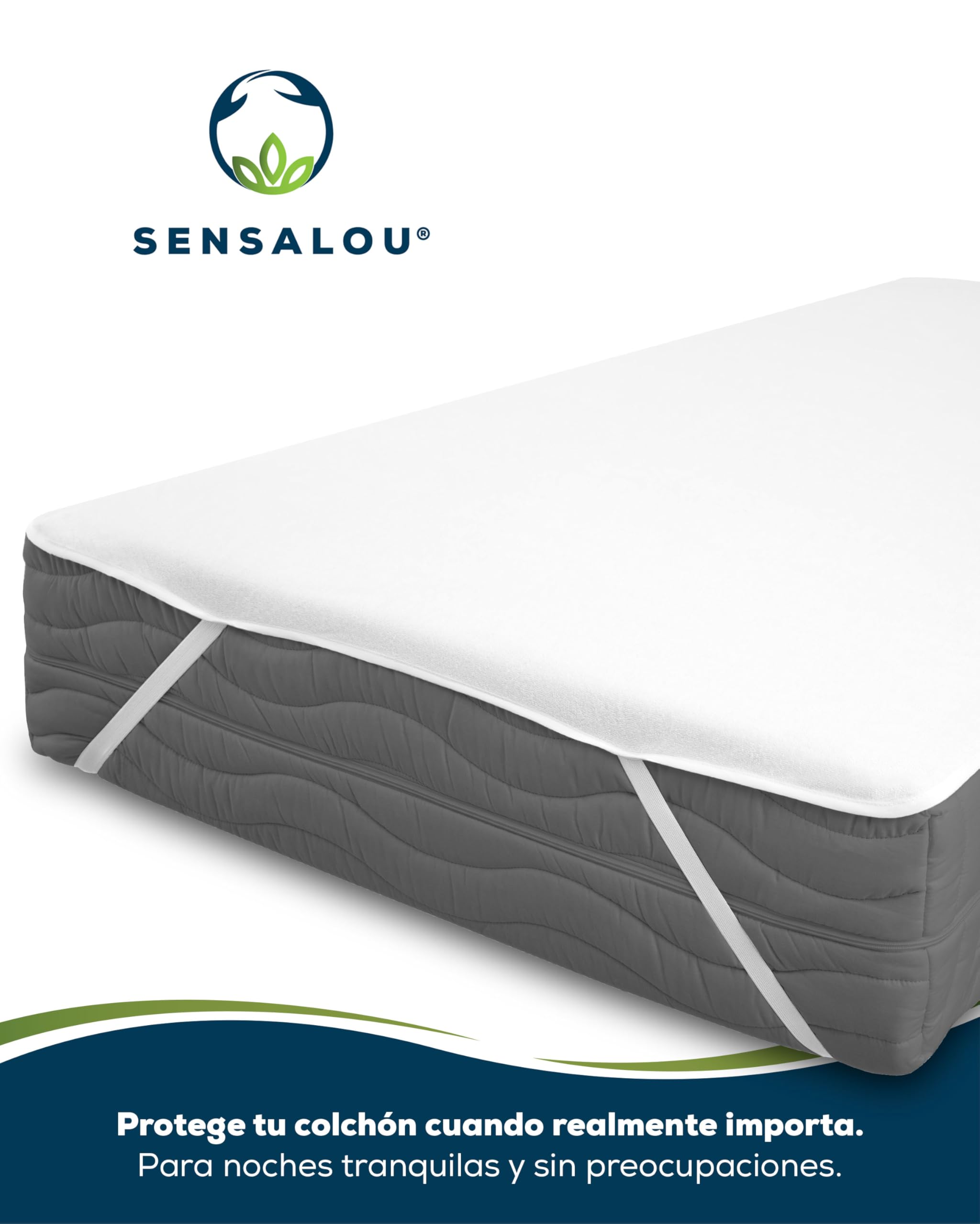 Sensalou Protector De Colchón 50x90 cm Lot de 2 Impermeable para Cuna Bebé – Cubrecolchón Lavable A 95 °C, Funda Antibacteriana Suave Y Transpirable, Protección Silenciosa para Colchones hasta 30 cm