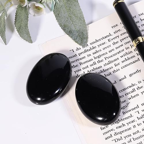 Miniatura 9 de TUMBEELLUWA Piedra de palma de cristal ovalada para meditación, piedra de bolsillo pulida para equilibrio de energía, aventurina verde