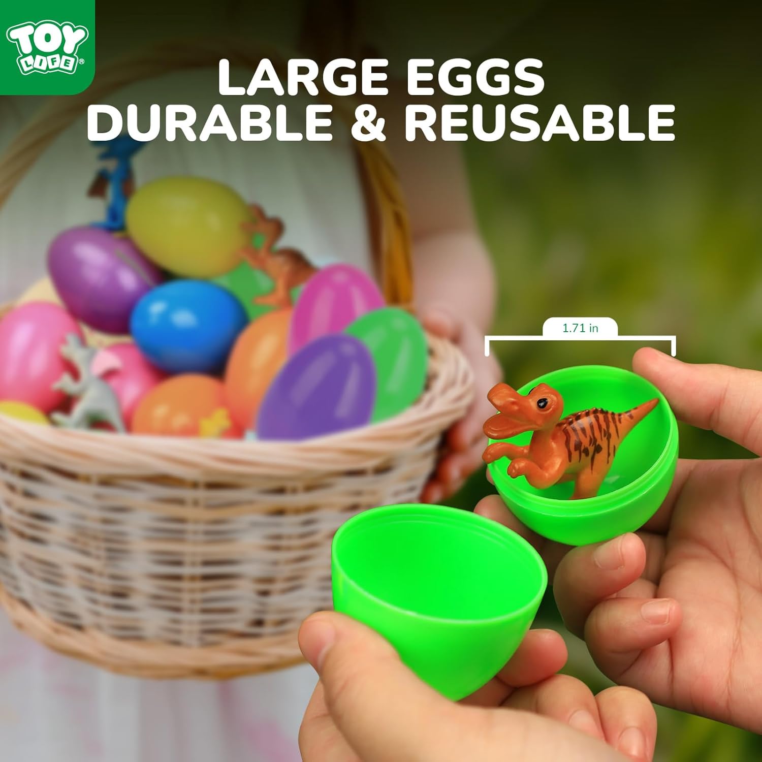TOY Life 30 Packs Filled Easter Eggs with Dinosaur, Easter Party Favors and Basket Stuffers Bulk for Kid, ,Plastic Prefilled Surprise Eggs Easter Gifts Hunt Party Favors for Kids