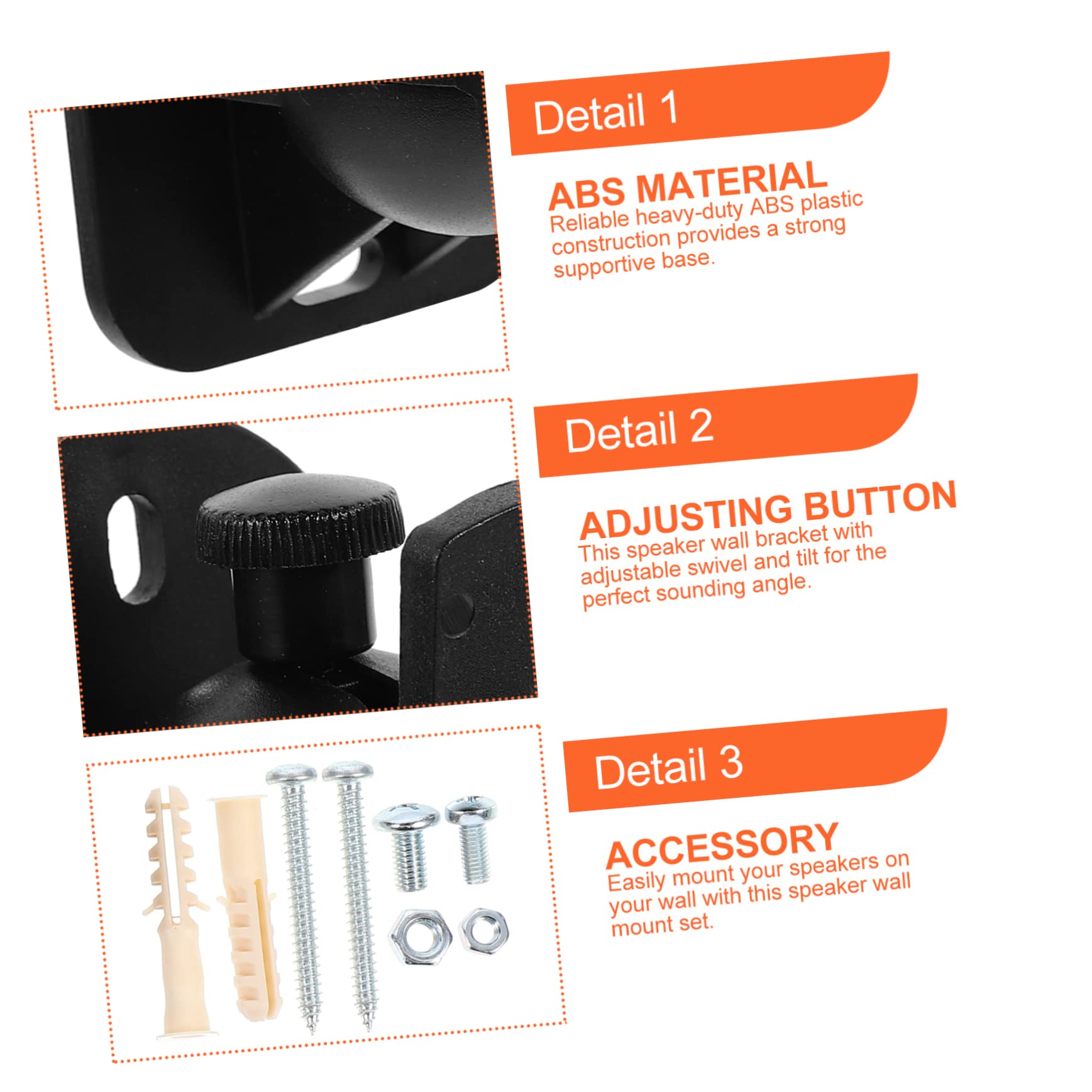 6sets Staffe Muro Per Altoparlanti Regolabili Supporti Per Casse Acustiche Design Moderno Per Casa e Ufficio Facile Installazione e Angolo Di Visione Ottimale
