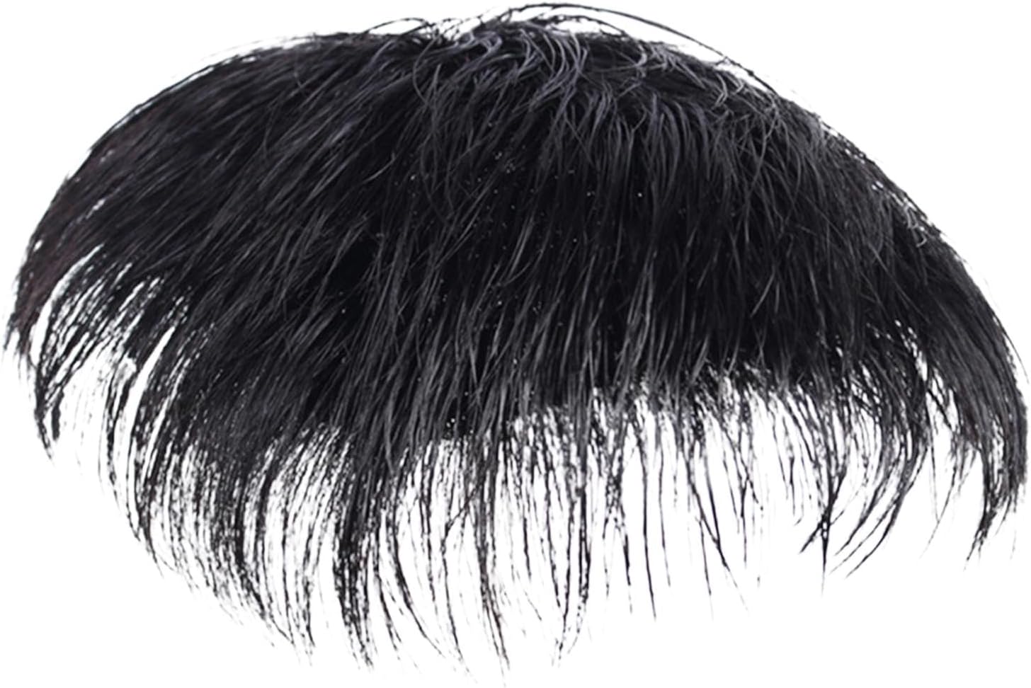 Men Hair Patch - Natural Black Hair Topper, Real Human Hair Patch | Men Hair Integration System, Non Surgical Hair Replacement, Hair Extension Piece, Hair Enhancement Wig for Men Boys