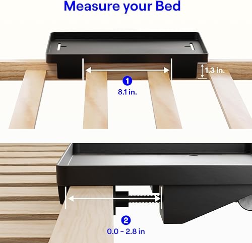 Miniatura 5 de BedShelfie Estante de noche para dormitorio, litera y litera superior, artículos esenciales para el dormitorio universitario, bandeja de escritorio