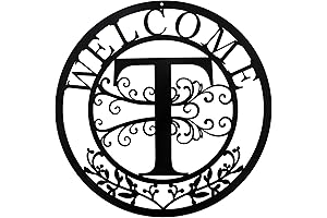 Metal Monogrammed Initial Welcome Sign: Personalized Home Decor with a Rustic Charm