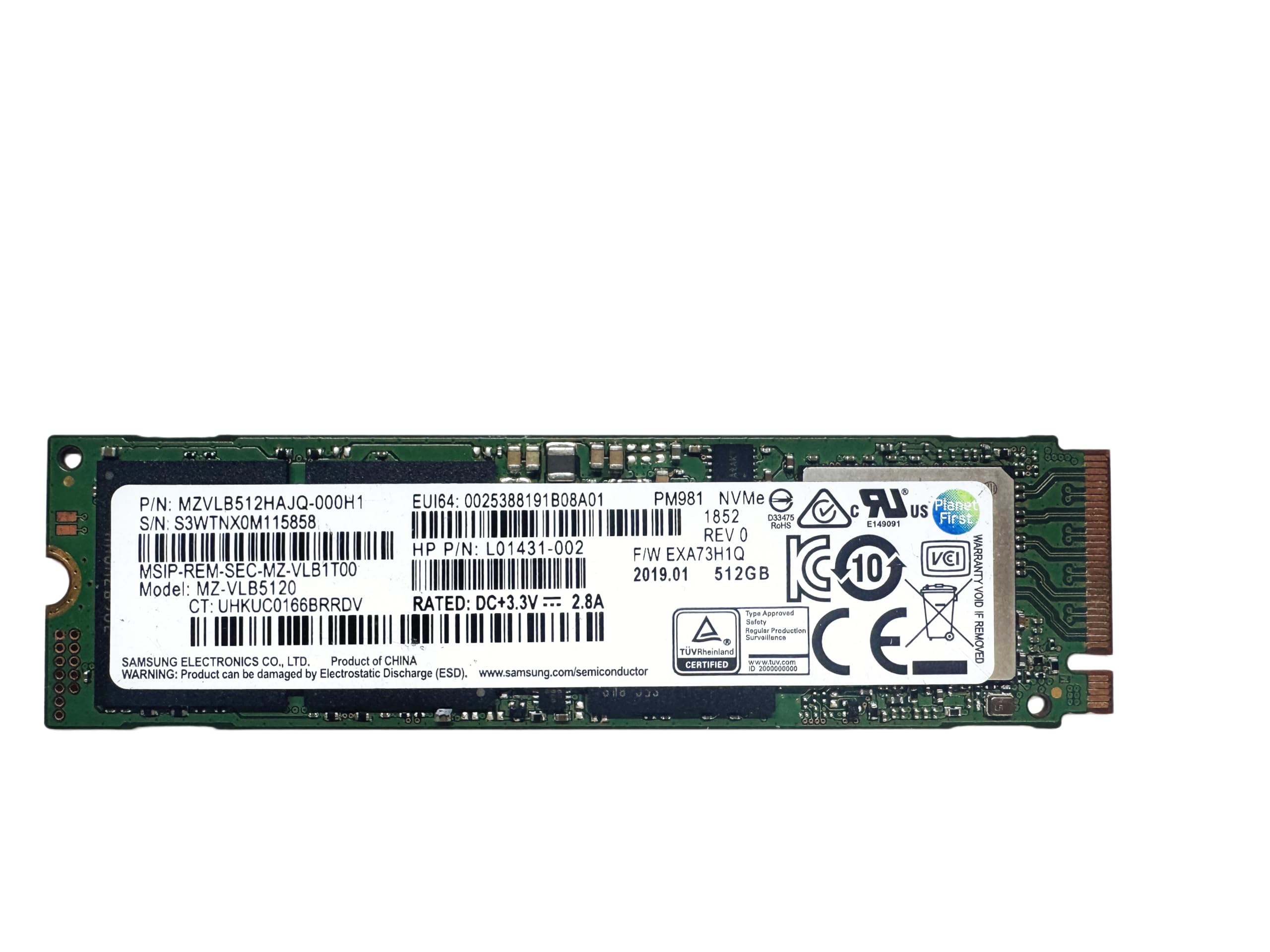 Amazon | 【整備済み品】Samsung SSD MZ-VLB5120 PM981 512GB NVMe M.2