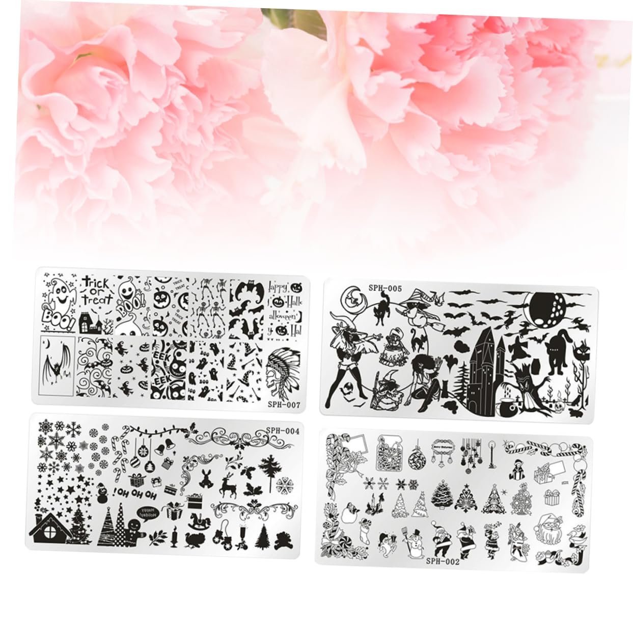 Healeved 12 Piezas Plantillas De Uñas Fascinadores De Oro Para Las Mujeres Placas De Estampado De Halloween Placas De Uñas Para Arte De Uñas Víspera De Todos Caja De Herramientas