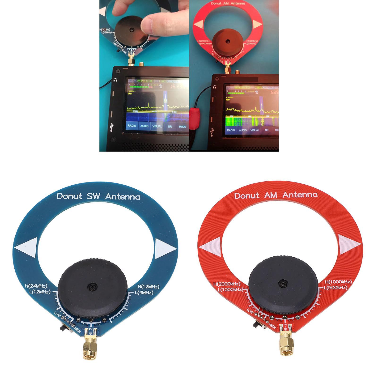 2Pcs Donut AM MW SW Antenna Antenna Ad Anello Portatile per Radio a Onde Corte