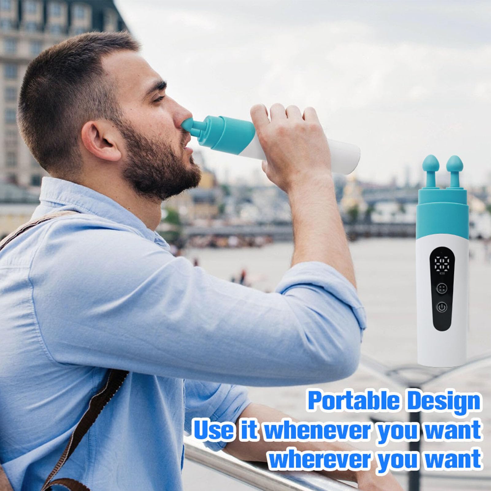 Dispositivo di Pressione 'orecchio Bilanciata Dispositivo di Pressione 'orecchio con Due Teste di Silicone, Adatto per Viaggi Aerei, Immersioni, Alte Quote, Dimensioni Compatte