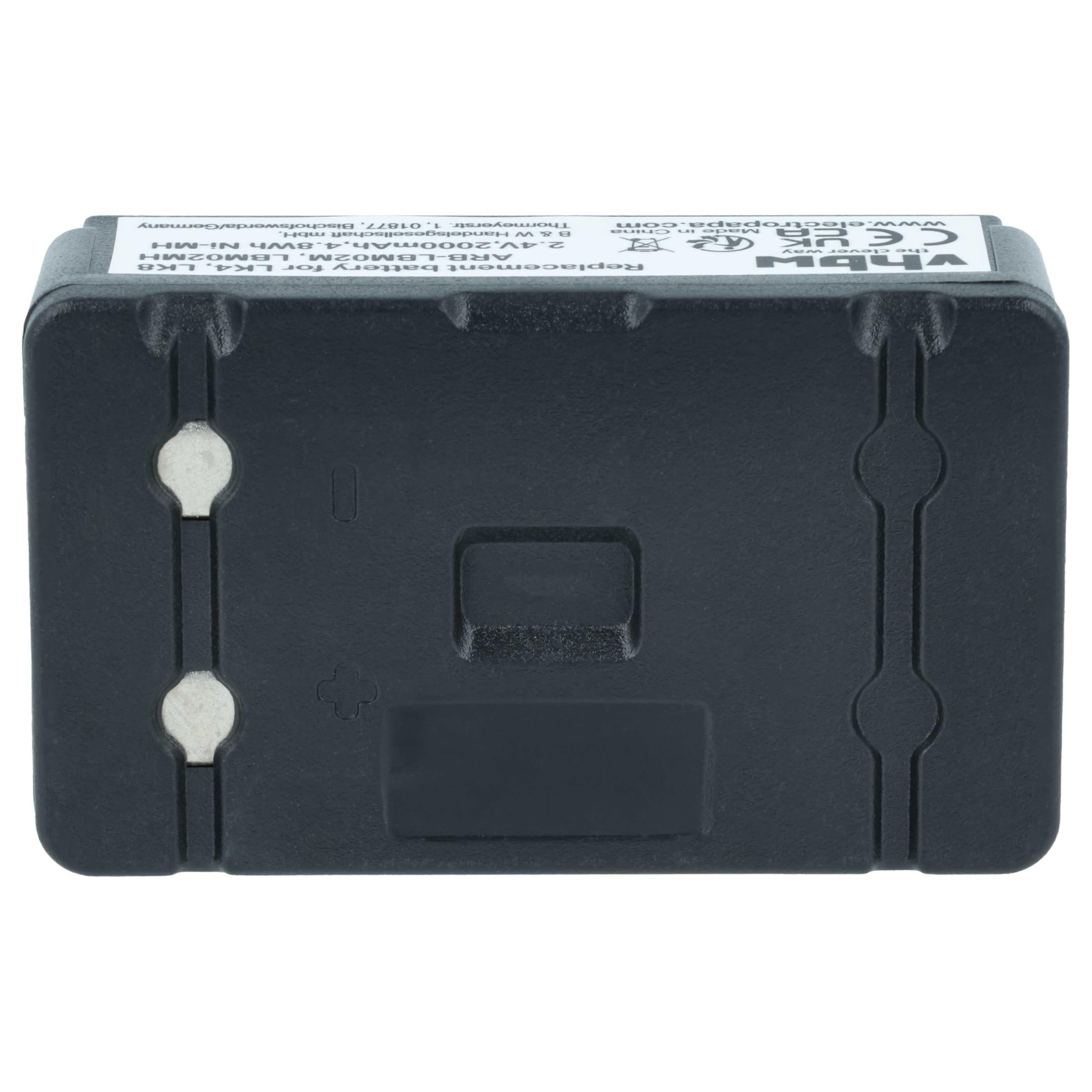 vhbw 5X batería reemplaza Autec ARB-LBM02M, LBM02MH para Mando a Distancia, Control Remoto (2000 mAh, 2,4 V, NiMH)
