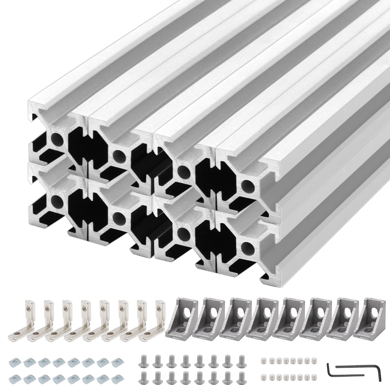 8 Pack 2020 Aluminum Extrusion T-Slot 1220mm 48 Inch Black — Amazon image 7