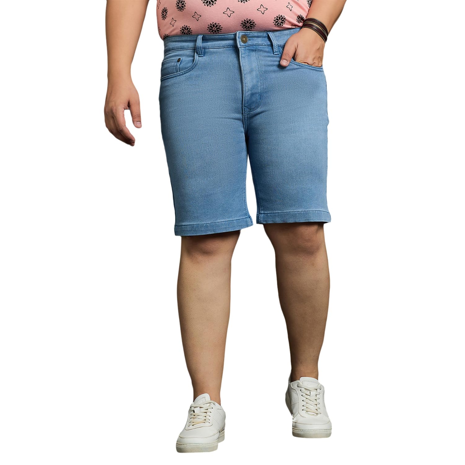 BigbananaPlus Size Men's Regular Fit Washed Shorts