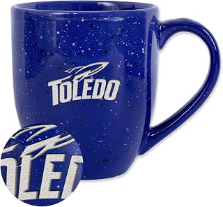 Rico Industries NCAA 16 oz Team Color Laser Engraved Speckled Ceramic Coffee Mug (T & U Schools)