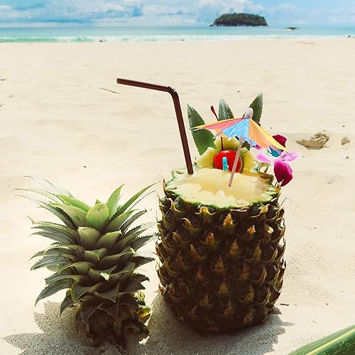 Miniatura 4 de 40 sombrillas de cóctel para bebidas de verano, coloridos árboles tropicales, paraguas de papel, palillos de bambú hechos a mano para decoración de