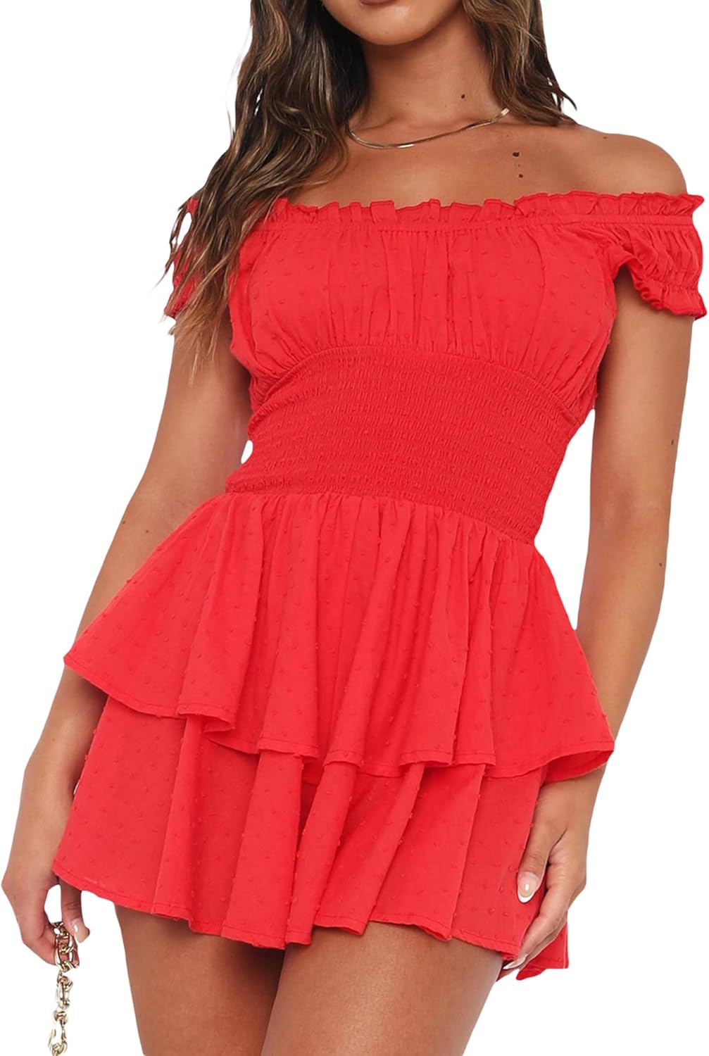 [ＪＩＥＮＩＧＵＩ] レディース サマー スクエアネック ローカット 卒業式ドレス フライスリーブ Aライン ショート フリルドレス