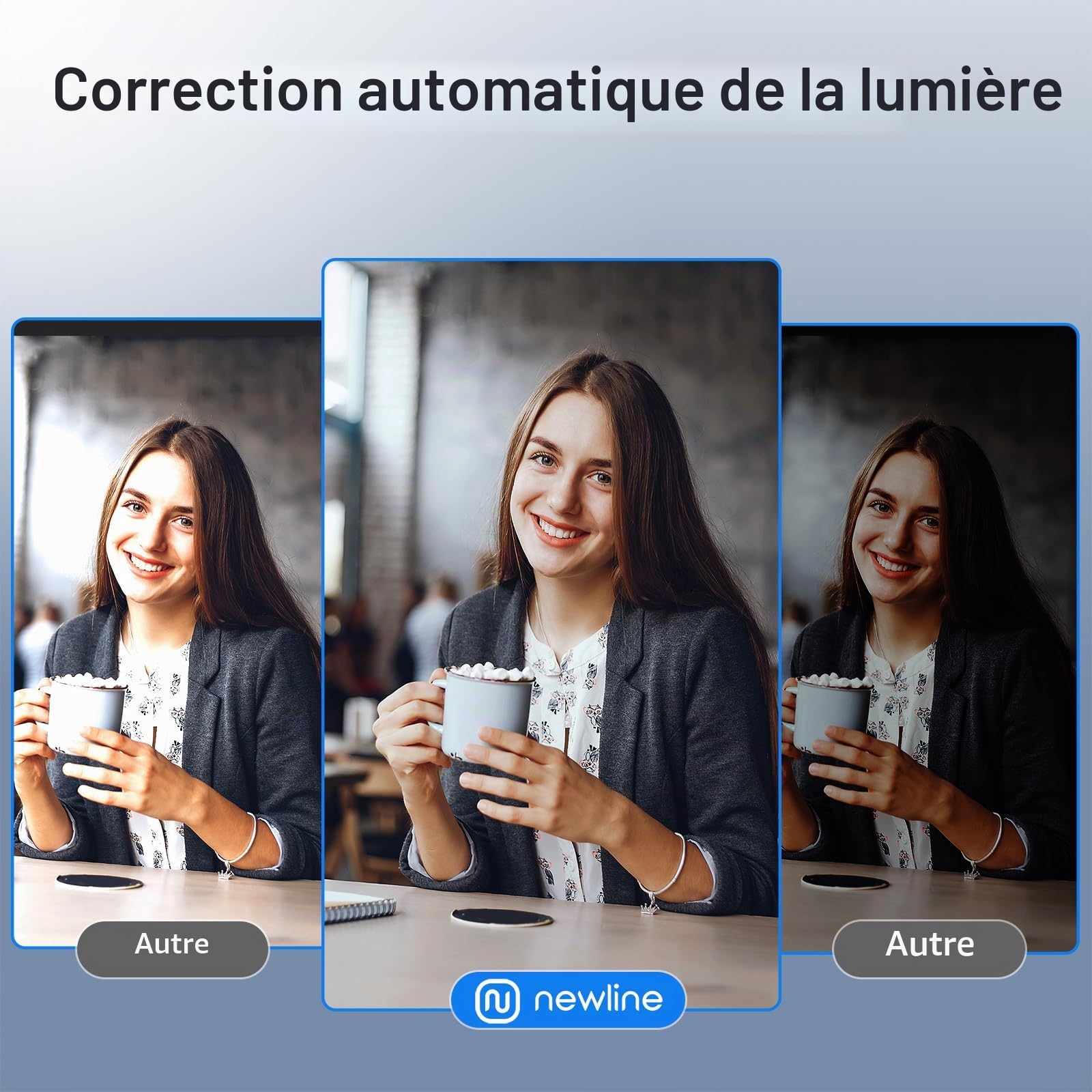 Webcam 4K pour PC avec autofocus PDAF, cache de confidentialité, double microphones, 4K @ 30 fps et 1080p @ 60 fps, correction automatique de la lumière, caméra USB Plug & Play pour