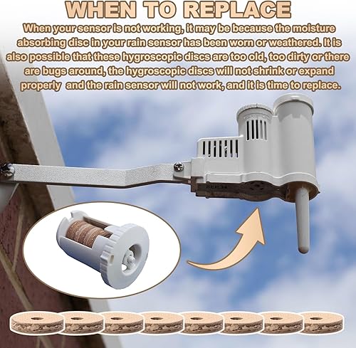 Miniatura 4 de Sensor de lluvia de repuesto de discos higroscópicos, ajuste para sensores de lluvia y pájaros, RSD y WR2, sensor de lluvia para sistema de