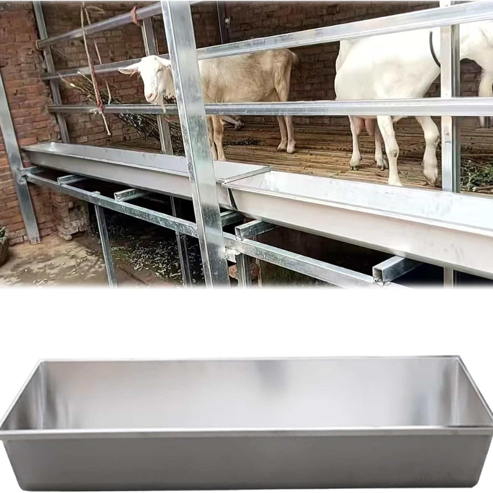 Comederos De Heno for Caballos, Comedero Grande, 50/100 Cm, Capacidad: 7 15 GAL, Resistente + Acero Inoxidable, for Uso En Granjas Al Aire Libre(50cm)