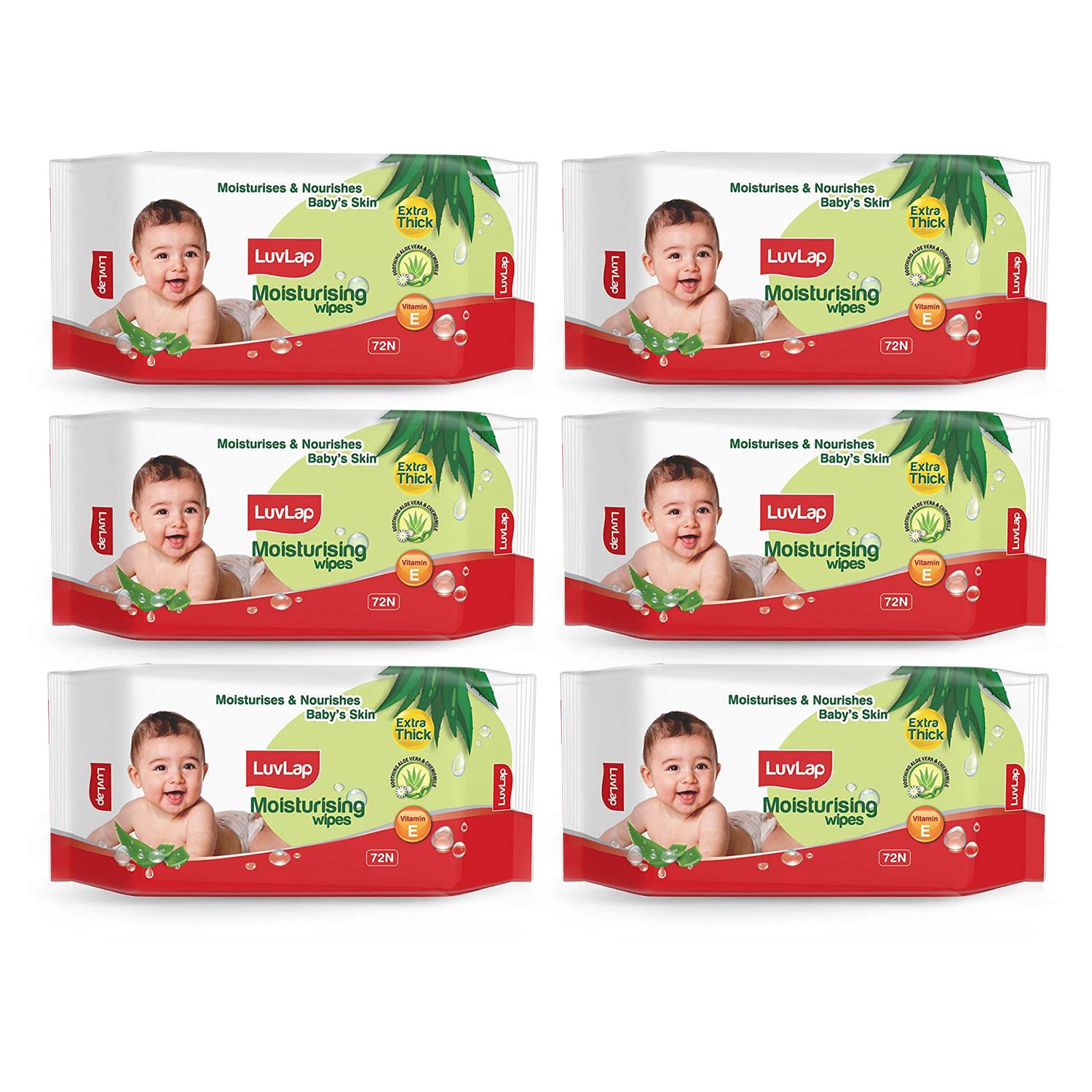LuvLap Paraben Free Extra Thick Baby Wipes with Aloe Vera (72 Wipes/Pack, Pack of 6) (B0817SJ4GJ) Amazon Price History, Amazon Price Tracker
