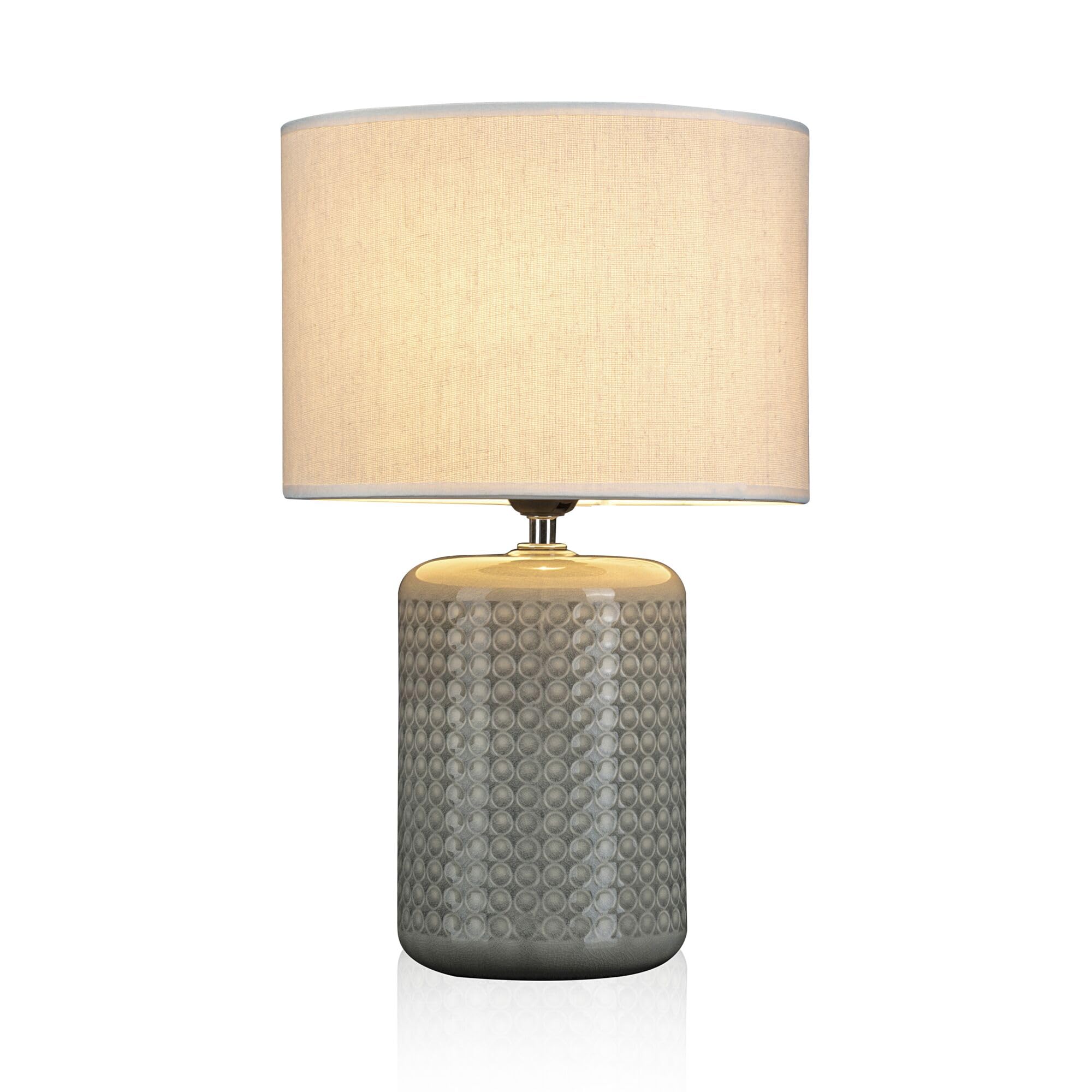 Pauleen Paulmann 48020 Go for Glow Lampe à poser max. 20 W Compatible avec les ampoules E27 Lampe de chevet Beige, gris, vert 230 V Céramique/tissu, ampoules non fournies