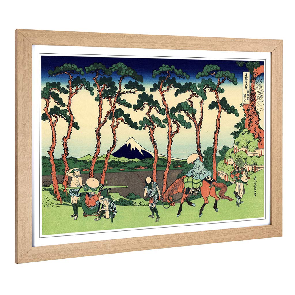 Big Box Art Framed Print of Hokusai Japanese Oriental Hodogaya Design | Wall Art Picture | Home Decor for Kitchen, Living Room, Bedroom, Hallway, Oak, A2 / 24.5x18 Inch / 62x45cm