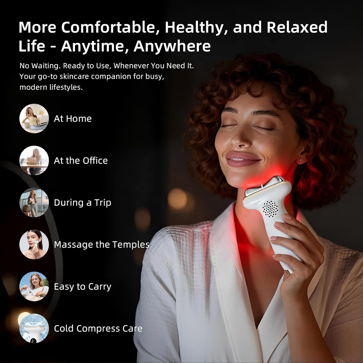 Red Light for Face & Neck Beauty Massager, 7-in-1 LED Gua Sha Sculptor, Microcurrent, Vibration for Face Neck Eye Lifting, Wrinkles, Puffiness, Firming Puffiness & Firming Skincare Tool - Image 7