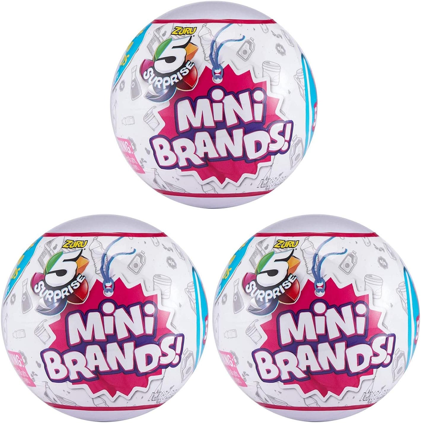 5 Surprise Mystery Mini Brands 3-Pack Capsule Blind Unique Cool Collectibles