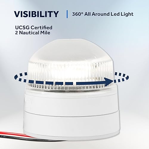 Miniatura 6 de Five Oceans Luz de anclaje - Luces de popa para barcos, navegación de luces de barco, 12 V CC, certificación USCG 2NM, montaje fijo en superficie,