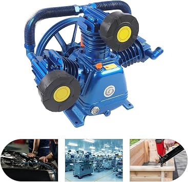 Air Compressor Head Pump, 7.5KW 175psi 10 HP Portable Air Tool Air Compressor Pump, 0.34m3/min Universal Air Compressor Pump Motor Head for Chemical Industry, Light Industry, Textile