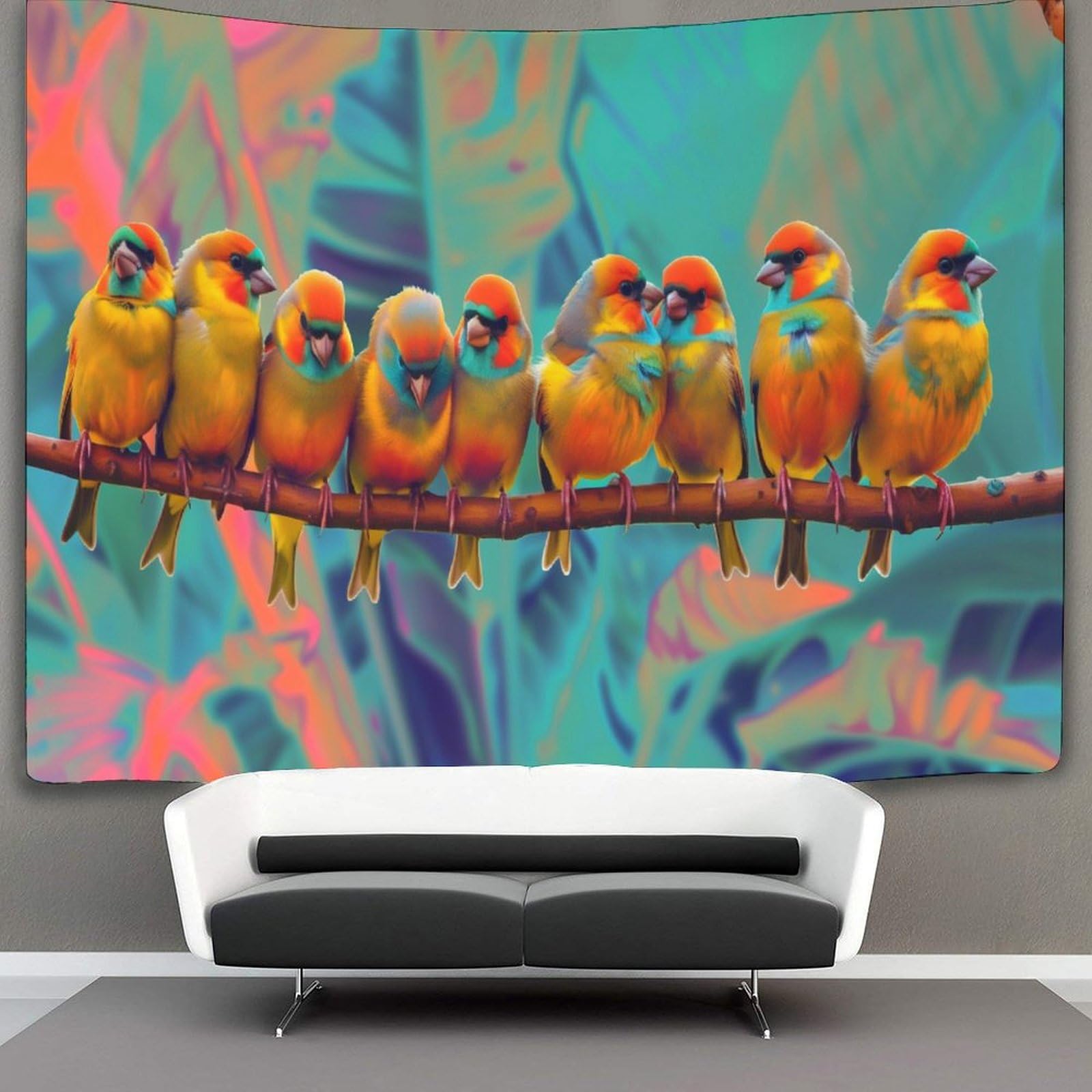 kaiyun Colorful Finch Birds Tapestry Holidays Wall Hanging Bedroom Home Decor 70cmx100cm