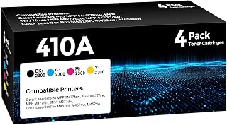 410A Toner Cartridges 4 Pack Replacement for HP 410A 410X CF410A CF411A CF412A CF413A High Yield Toner Work with Color Laser Jet Pro MFP M477fdw M477FNW M452dn M452 MFP M377 Pro M477 M452 | CF410AQ