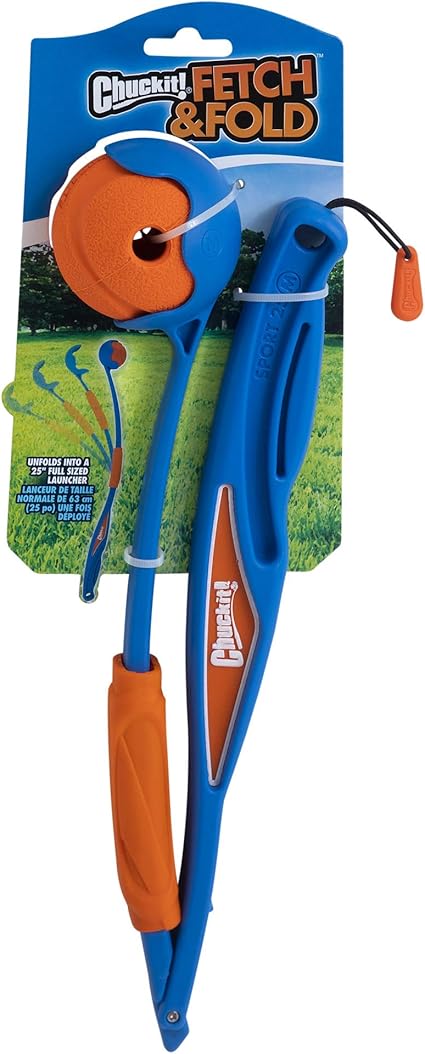 Chuckit Fetch and Fold Mini 18M foldable dog ball launcher compact pocket size