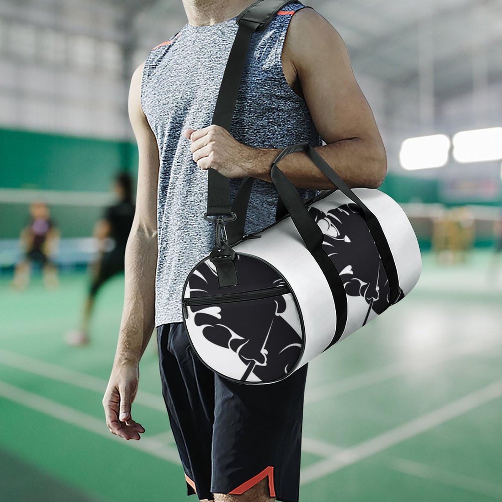 Joueur De Hockey Sac De Sport Gym Sac De Voyage Sac Week-End Duffel Bag pour Camping Randonnée Voyage 45x23x23cm