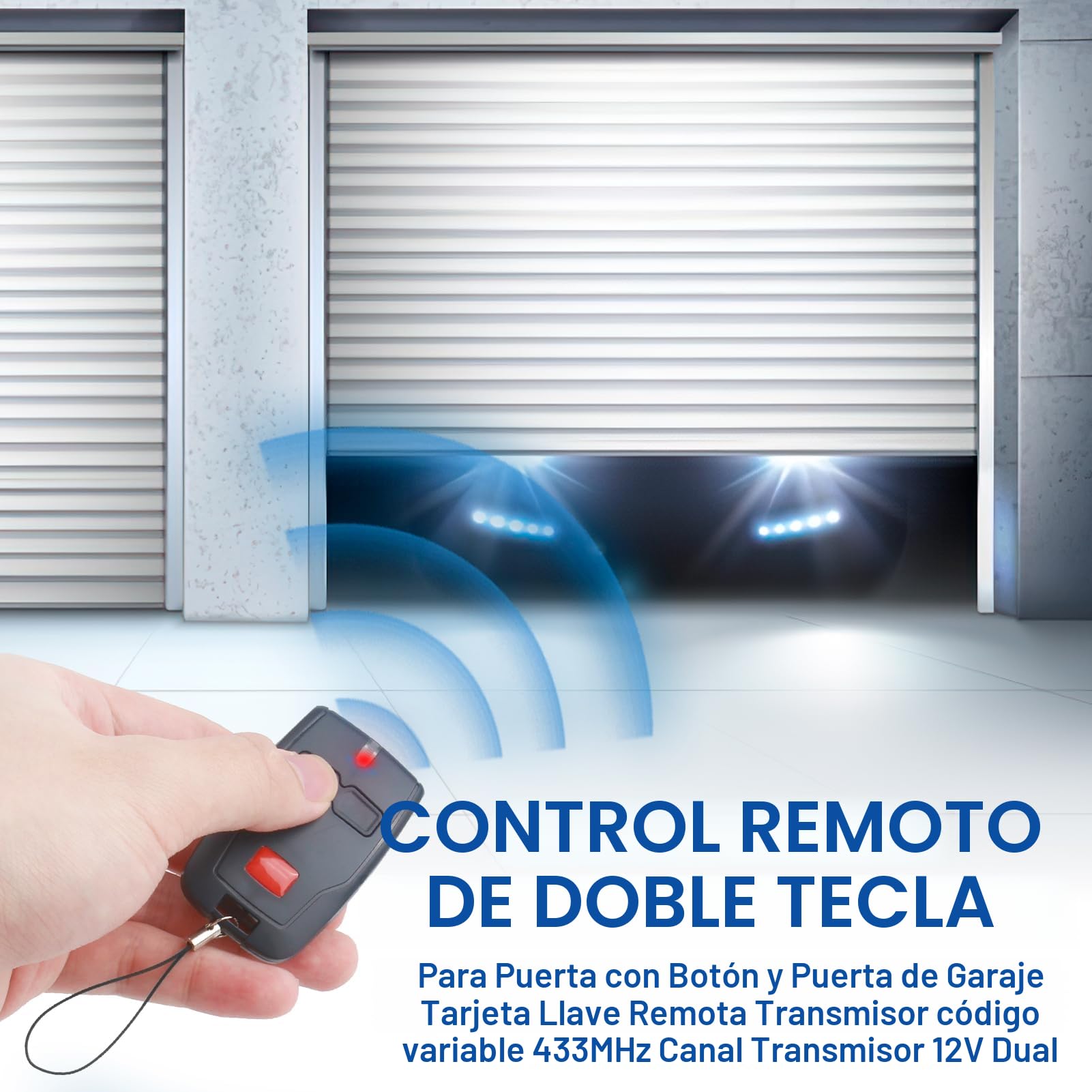 Mando A Distancia Universal BFT Mitto 2 Para Garaje 433.92 MHz - Rolling Code Anticlónación - Compatible Con Ghibli, Kleio, TRC 2, RCB04 - 2 Canales, Pila Incluida