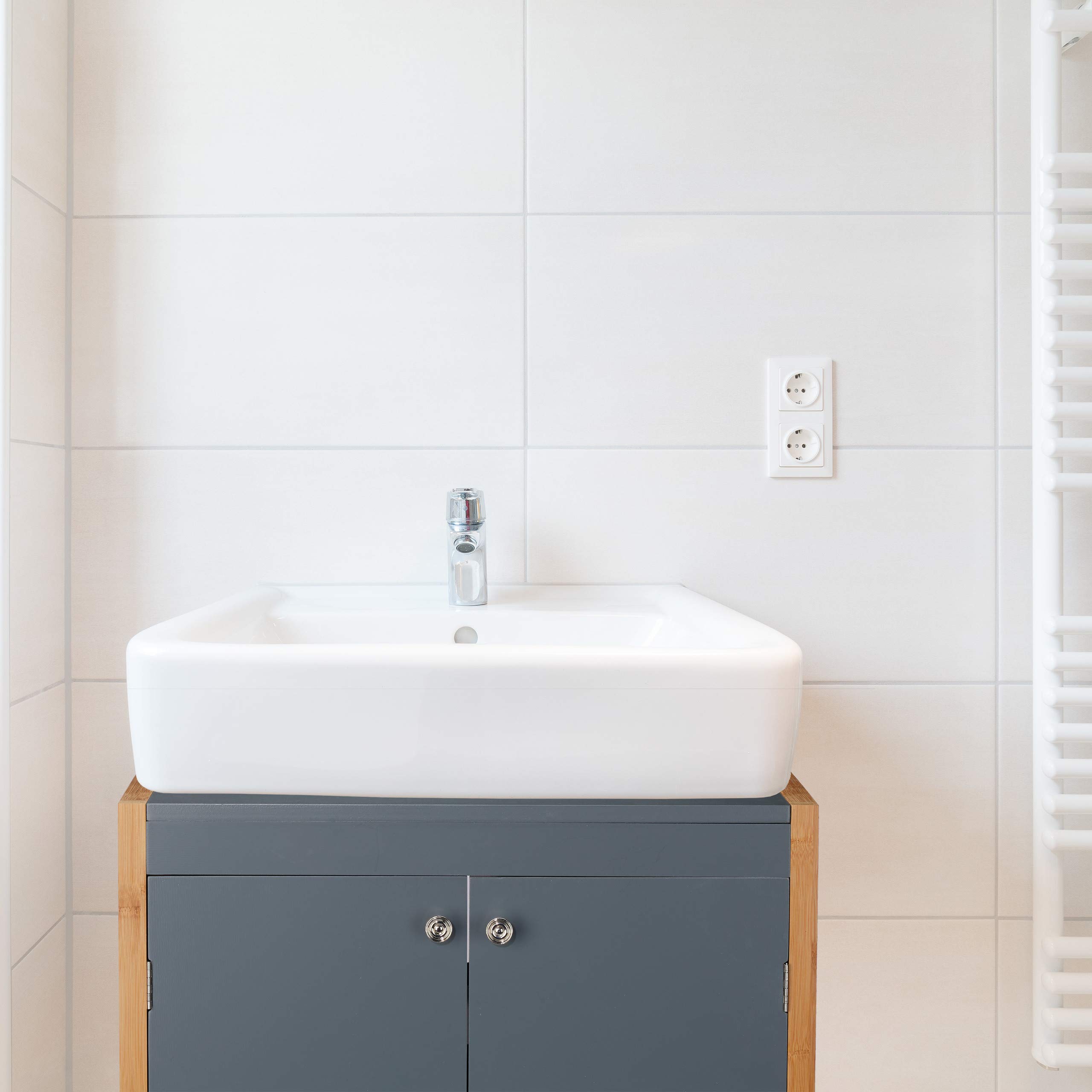 Badkamerkast Edge Wit 30 x 189.5 cm met 2 deuren en 3 vakken Vicco | Wit | Hoge kast