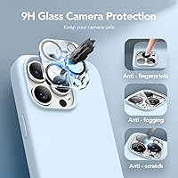 Vista 888 de GONEZ Funda de silicona para iPhone 15 Pro Max, compatible con Magsafe, protector de cámara + protector de pantalla, forro de microfibra suave Negro