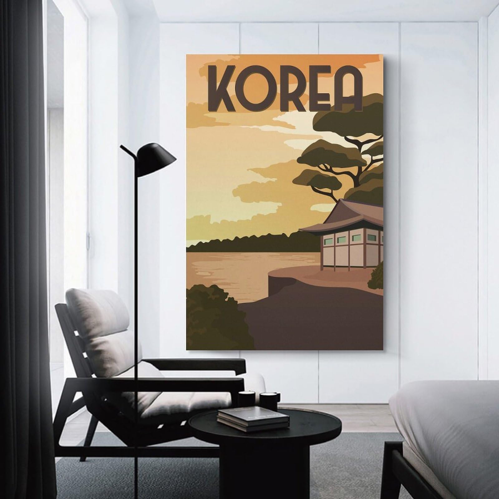 Junmoney Decorative Canvas Print Korea Travel, 24x36inch(60x90cm), for Entrance Spaces, Stair Walls Or Halls, A Neat Decor Update for Hallways