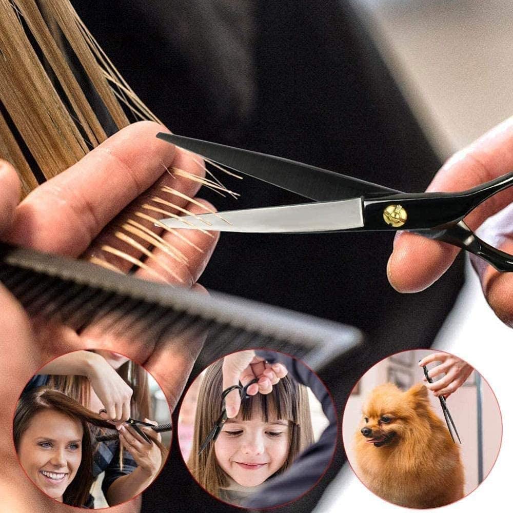 Haarschneidescheren-Set, 10-teilig, Haarschneidescheren-Set mit Effilierschere, Haarschneideumhang, Rasierkamm, Clips, Friseurschere für den Friseursalon zu Hause, Haarscheren für Frauen und Männer