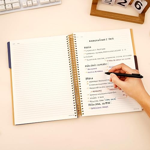 Miniatura 3 de Yoment Cuaderno de espiral de 8.5 x 11 pulgadas, cuaderno de espiral de tapa dura, regla universitaria, cuaderno de espiral grande de 3 materias