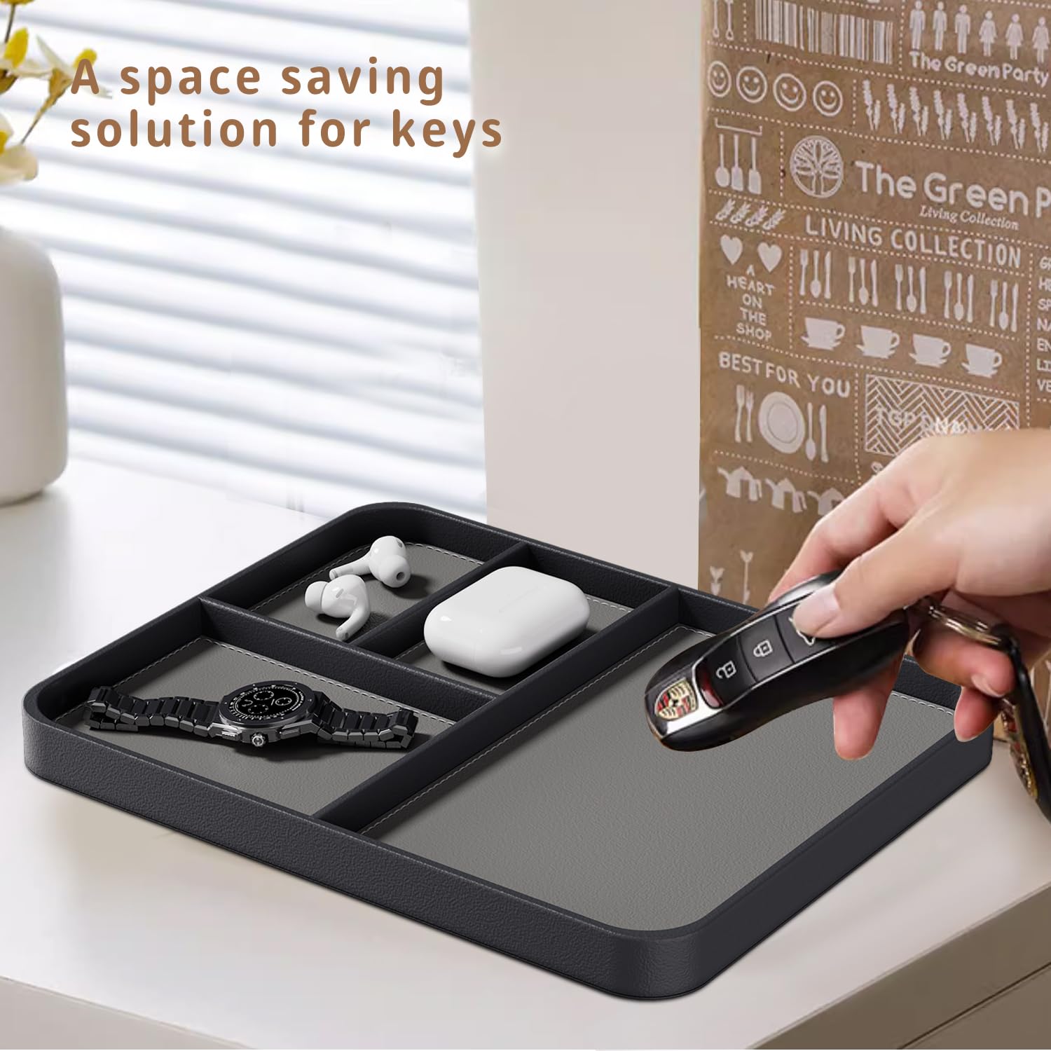 Amazon.co.jp: Leather Tray for Men, Stylish and Organized