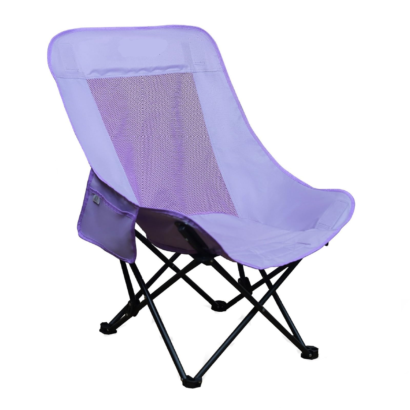 Chaise de Camping Pliable Surdimensionnée Portable avec Porte Gobelets et Accoudoirs Cadre Stable pour Extérieur Intérieur Camping Pêche Couleur Noir Gris C