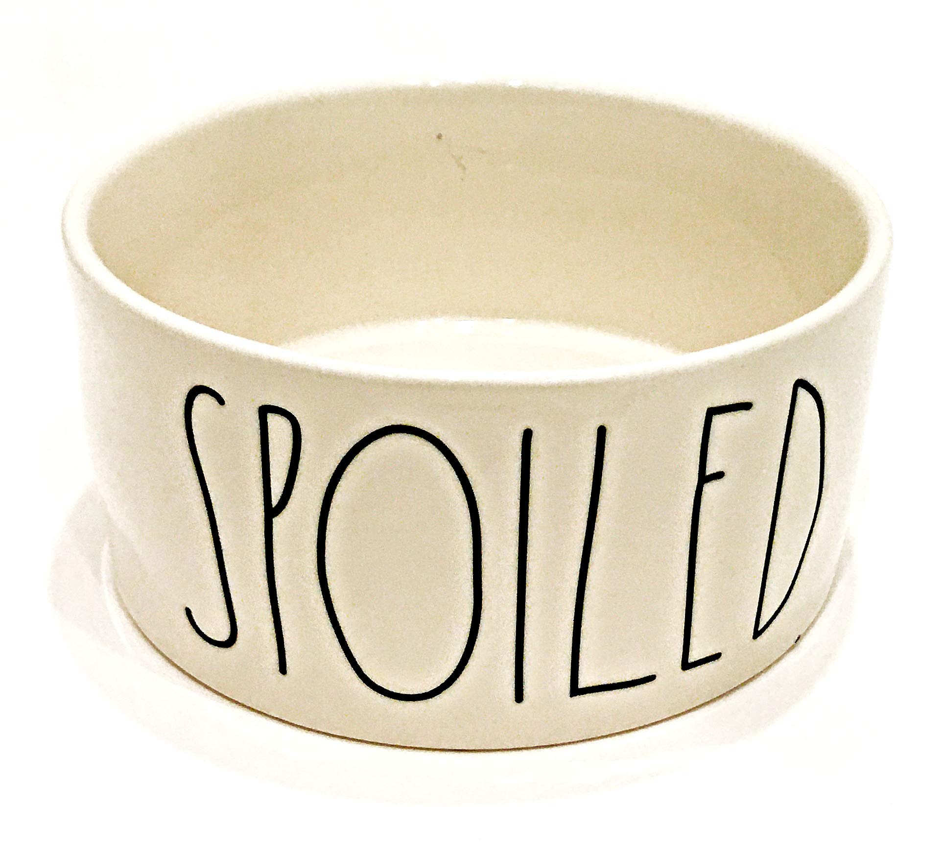 Rae Dunn by Magenta Large Ceramic Dog Feeding Bowl | Spoiled | Diameter: 6