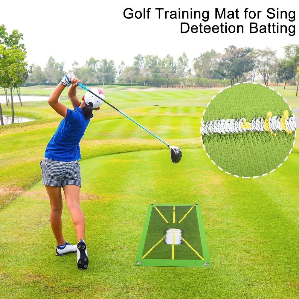 Tapis d'entraînement de golf pour la détection et l'analyse du swing – Accessoires de tapis d'entraînement au bâton pour débutants