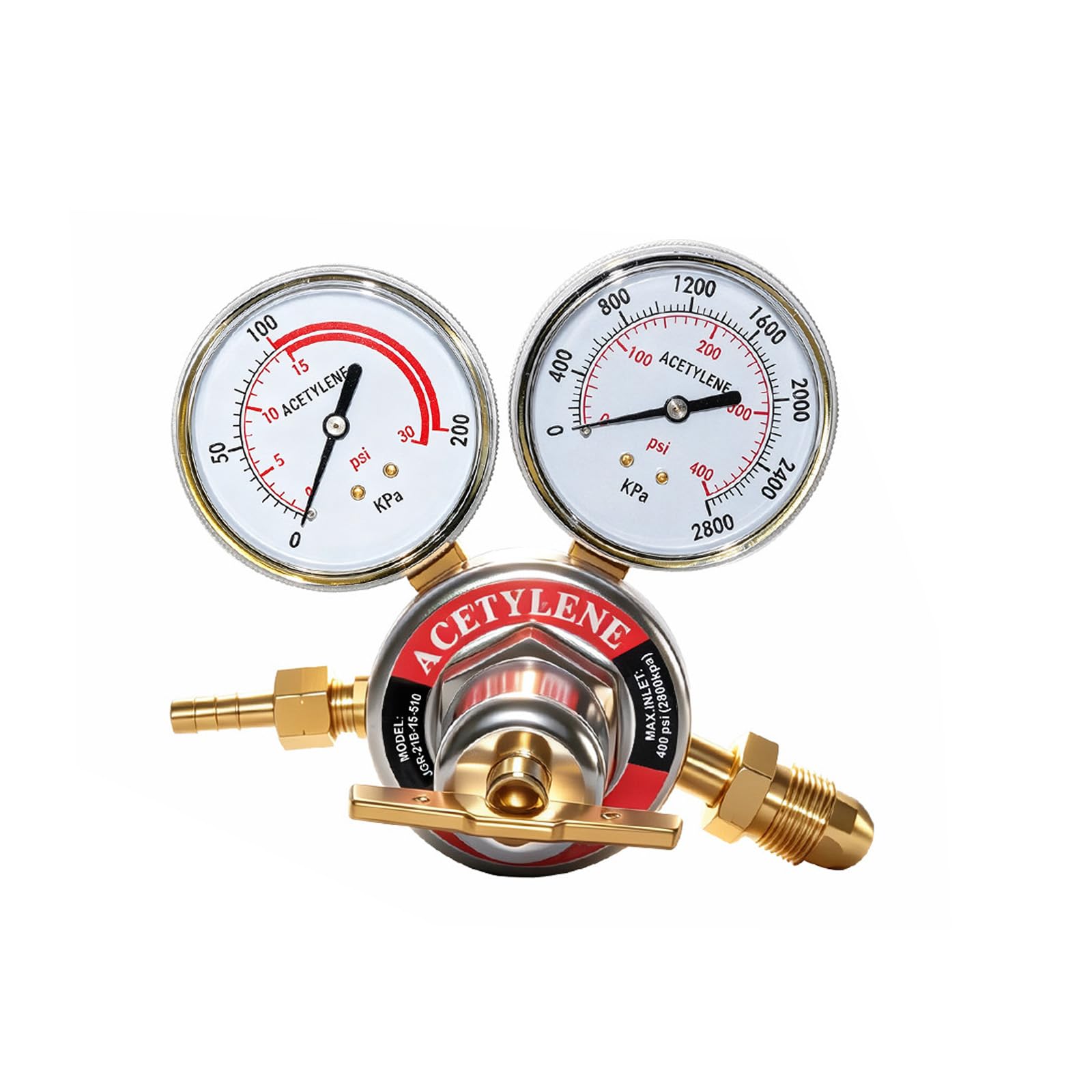 Acetylene Regulator, CGA510 Inlet Connection