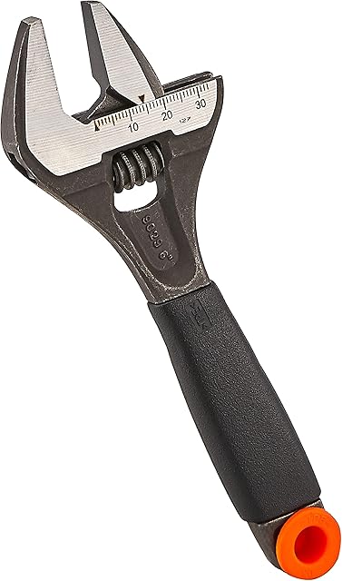 Bahco 9029 R US Chave ajustável de boca larga de 15 cm de largura, preta