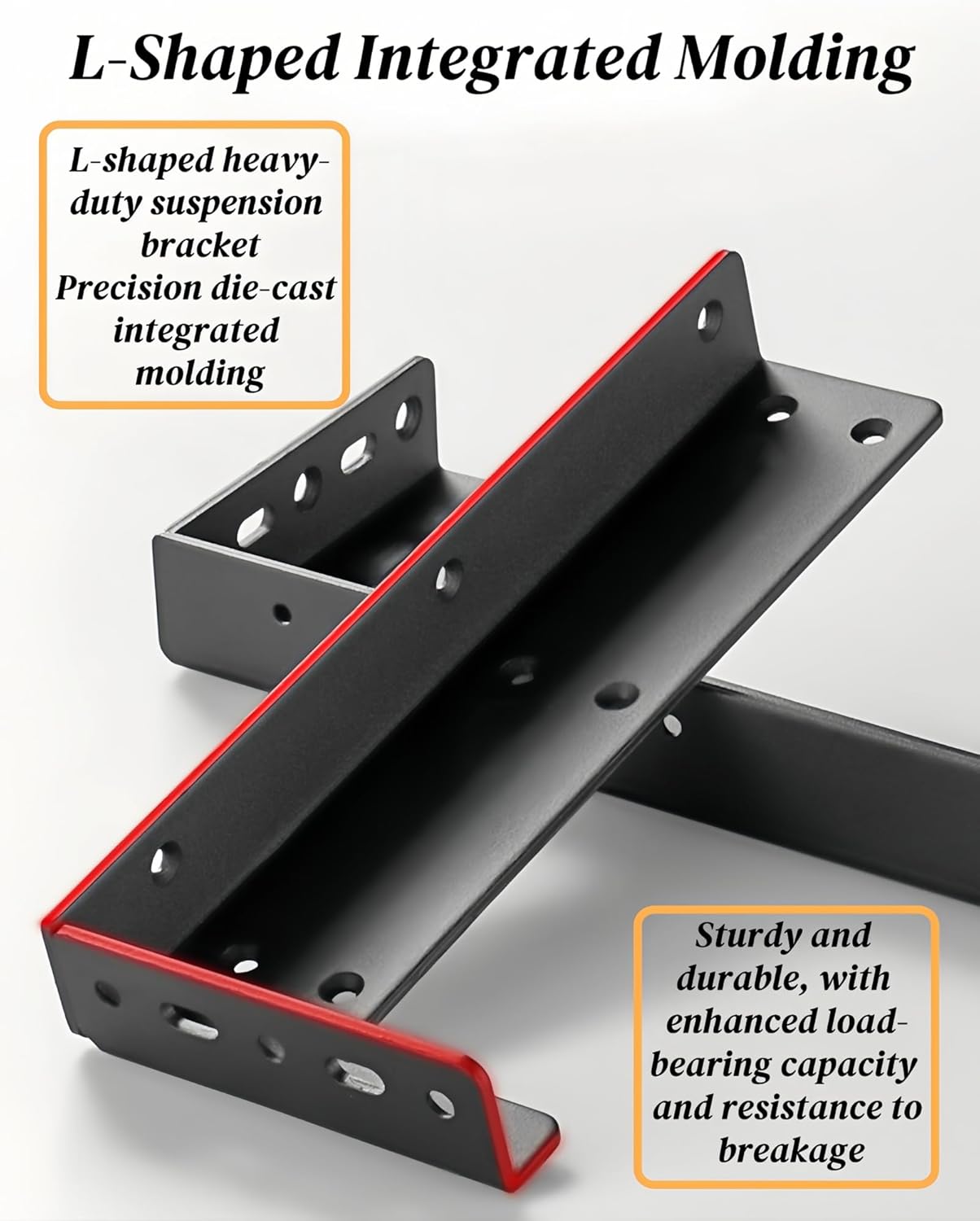 Super Heavy Duty Floating Shelf Corner Brackets, 8 11/16" L x 1/8" Thick Steel, 330 lbs Load Capacity, 1 Pair Black Matte Wall Mount for TV Shelves, Nightstands & Cabinets